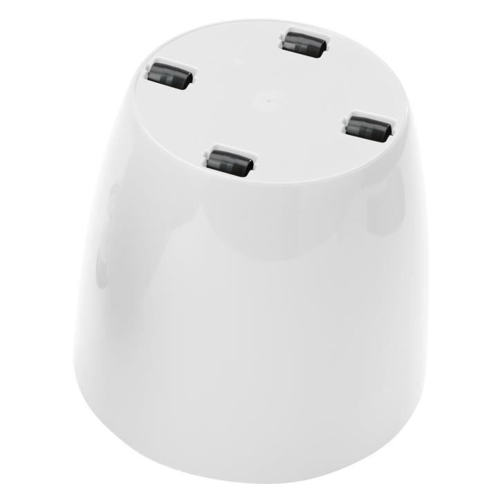 Shiny flowerpot - GARDEN ID - Shiny White with wheels - 30 x 27 cm - Ceramic look - Waterproof - Easy to move