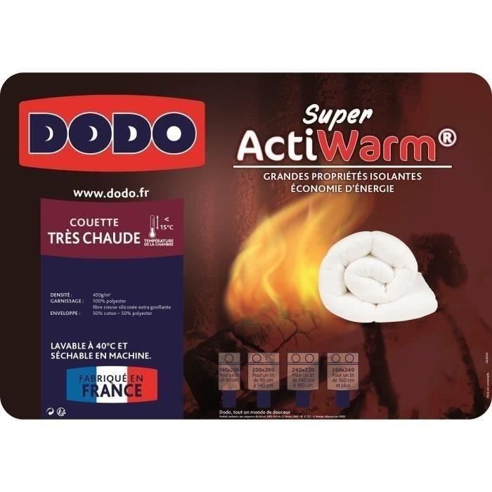 DODO SUPER ACTIWARM very warm duvet - 450 g / m² - 220 x 240 cm - White