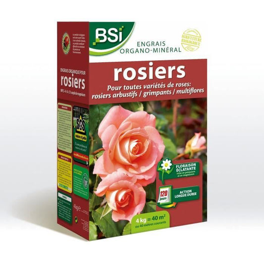 BSI - Organic Rose Fertilizer - For All Types of Roses - Brilliant Flowering - Long-Lasting Action - 4kg - Up to 40 m²