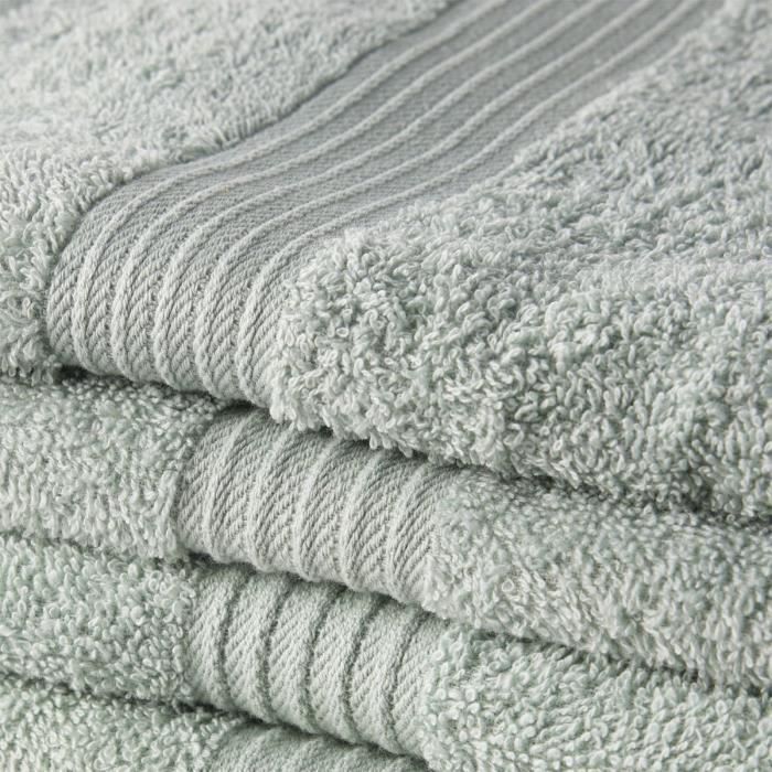 TODAY Essential - Set of 5 bath sheets 70x130 cm 100% Cotton, Celadon color