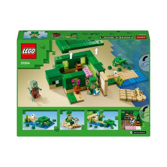 LEGO 21254 Minecraft Turtle Beach House, Toy with Accessories, Video Game Character Minifigures