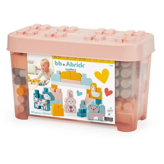 Brick Barrel - Construction Set - ECOIFFIER - Farm - 55 pieces - +12 months