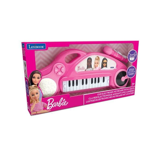 Barbie children's electronic piano with light effects and microphone
