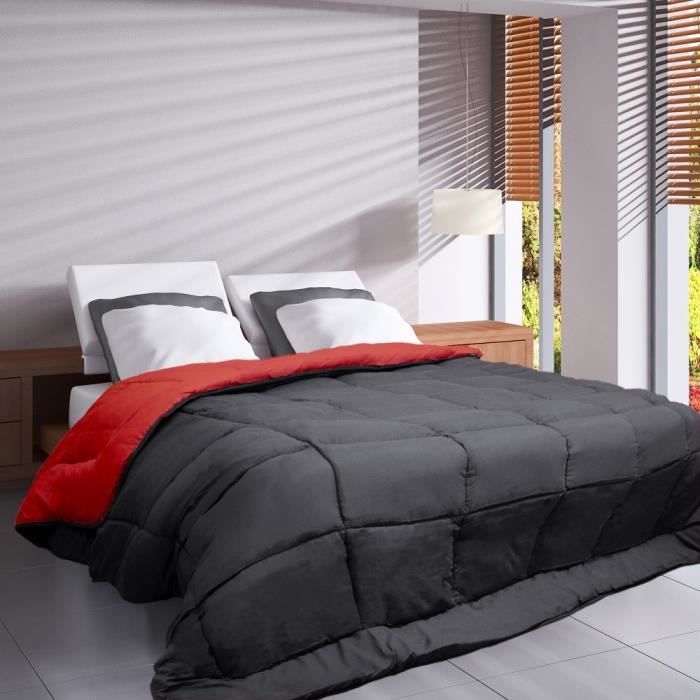 Hudson Légere microfiber duvet 200g/m² 140x200cm gray & red