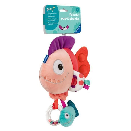Ravensburger play+, Pop-it plush toy - Red Piranha, 6-36 months, Early childhood, baby