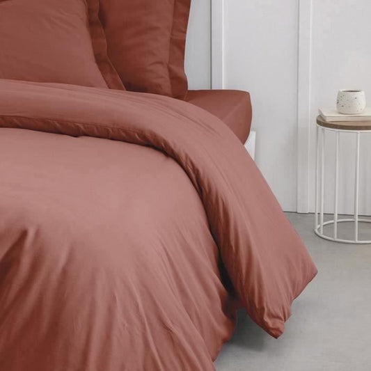 TODAY Essential duvet cover - 220 x 240 cm - 2 people - 100% plain cotton - Terracotta