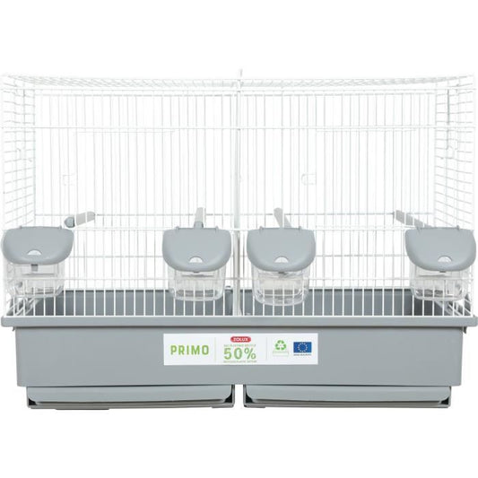 Zolux Primo Cati Bird Breeding Cage - For Mandarin Canaries - 57 x 34.5 x 41 cm - White and Grey