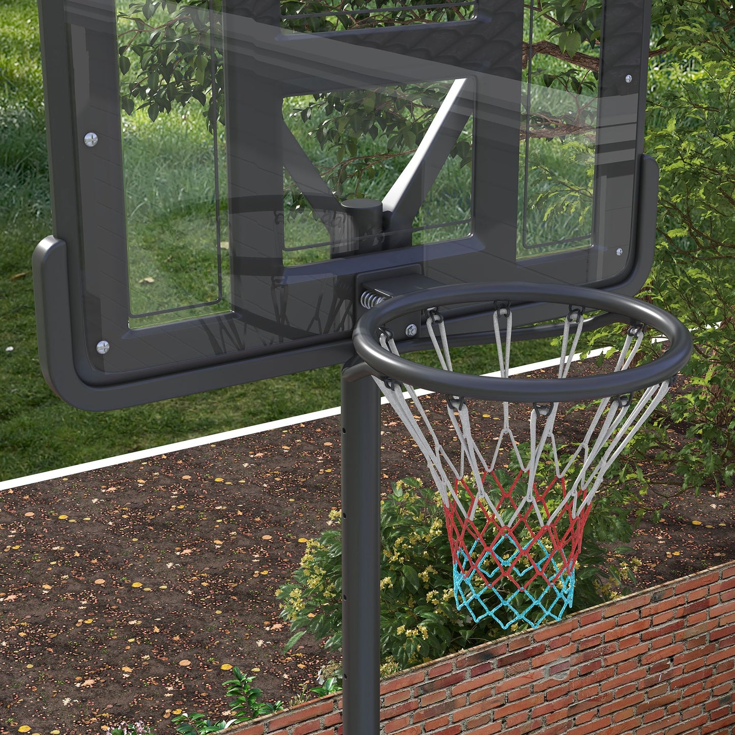 SPORTNOW Basketballständer, Outdoor/Indoor, höhenverstellbar, mit Rädern, befüllbare Basis, Korbhöhe 2,30-3,05 m