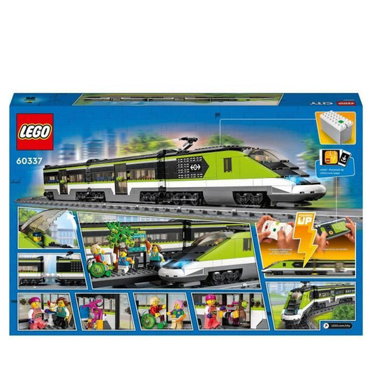 LEGO 60337 City Express Passenger Train, Remote Control Locomotive Toy with Headlights, Tracks, Food Car, Ages 7 and up