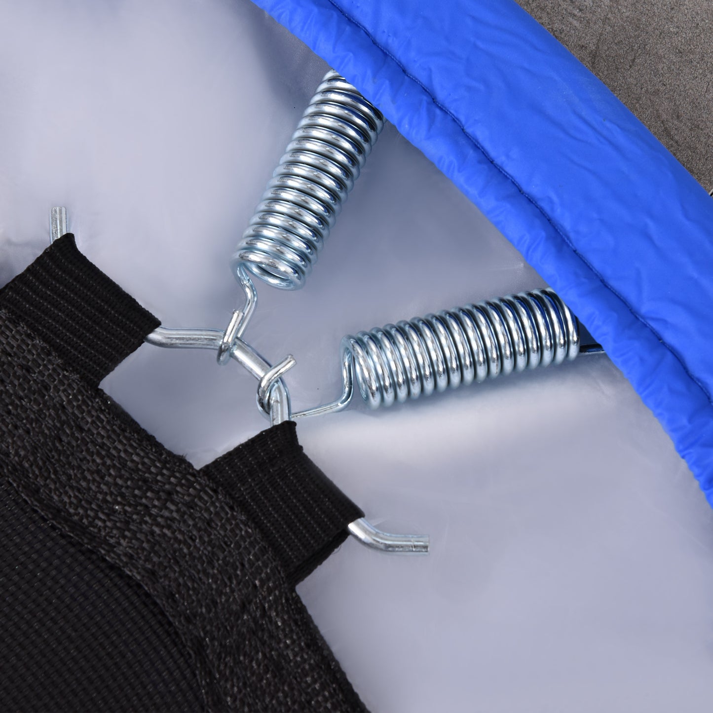 HOMCOM itness Trampolin Ø91 cm Mini Trampoline mit rutschfesten Füßen 100kg Belastbar Ø91 x 22,5H cm Schwarz+Blau