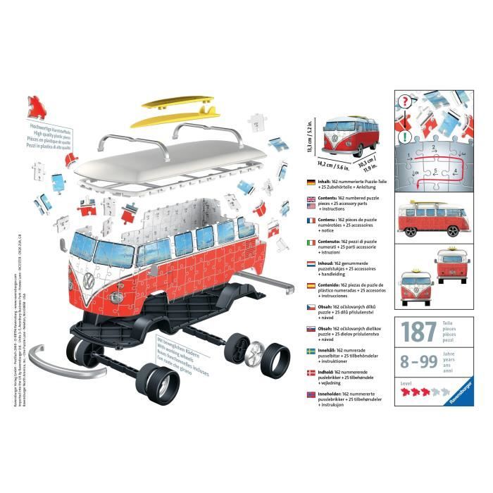 RAVENSBURGER Puzzle 3D Volkswagen Combi T1 162 pcs