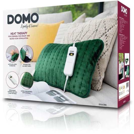 DOMO DO638K heating pad - Super soft - Rapid heating - 3 temperature levels - Automatic shut-off - Removable electric cable