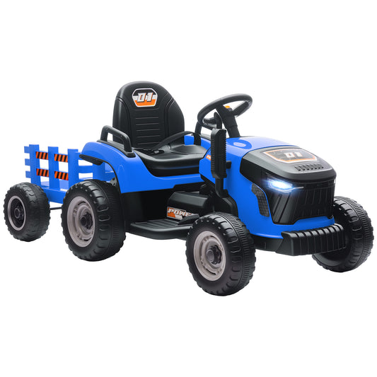 AIYAPLAY Elektrischer Kindertraktor, Aufsitz-Traktor mit Fernbedienung, Soft-Start, für Kinder im Alter von 3-8 Jahren, Blau