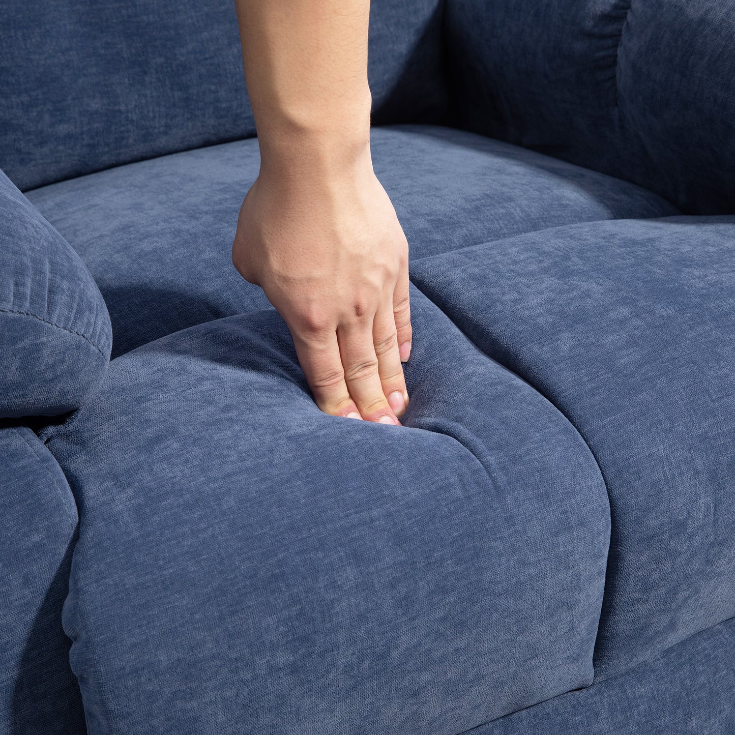 HOMCOM Massagesessel mit Wärme- & Liegefunktion, drehbar, bis 150 kg, Metallgestell, 98x90x98cm, Blau