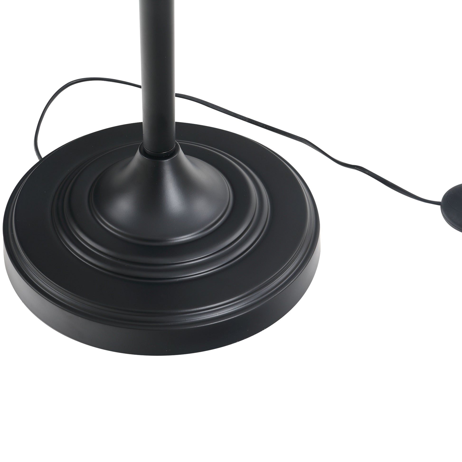 HOMCOM 3er-Lampenset 2 Tischlampe(ø38 x 158H cm) + 1 Stehlampe(ø30 x 62H cm) Vintage Standlampe mit Fußschalter Leselampe für Wohnzimmer, Schlafzimmer Metall, Schwarz+Weiß
