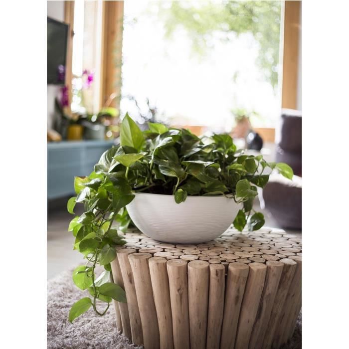 Flower jar EDA Round plastic graphit up white centered Ø 40 cm 14.9 l