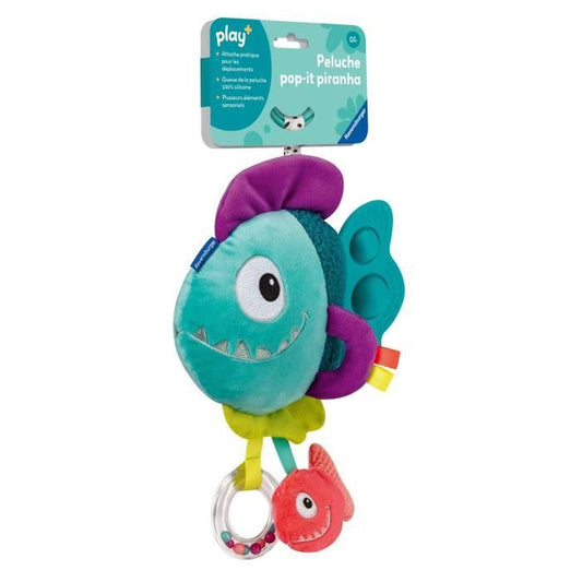 Ravensburger play+, Pop-it plush toy - Blue Piranha, 6-36 months, Early years, baby