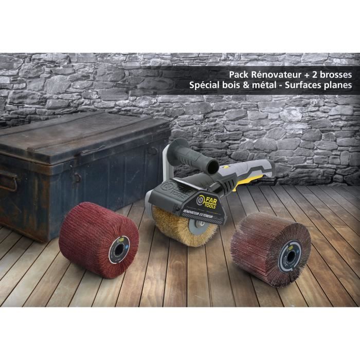 Rex120c renovative fartools + Synthetic fiber strip brush - Special wood and metal - Plane surfaces