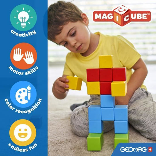 Magnetic Construction Set - GEOMAG - Magicube Recycled Creative Set - 8 pieces - Recycled plastic - From 1 year old