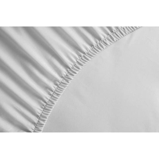 LOVELY HOME Fitted sheet 100% Cotton 160x200cm - Beanie 35cm - White