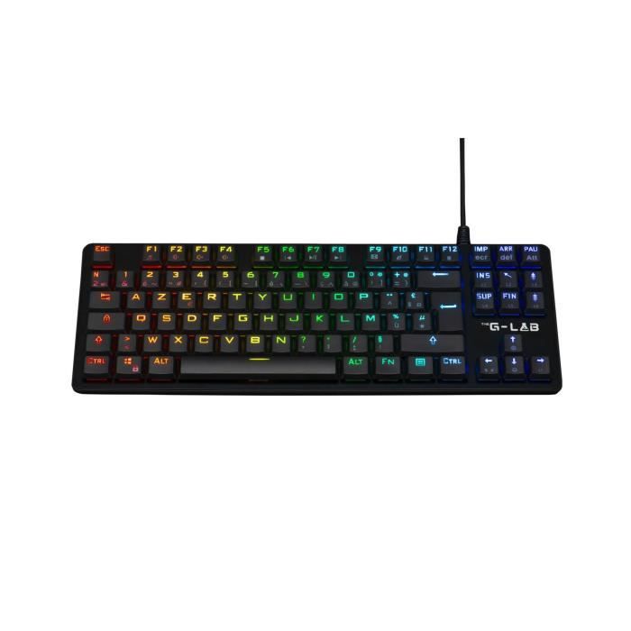 Gaming Keyboard - The G-Lab - KEYZ PLATI. TKL - TKL Format - Mechanical (Red Switch) - Low Profile - RGB - Black