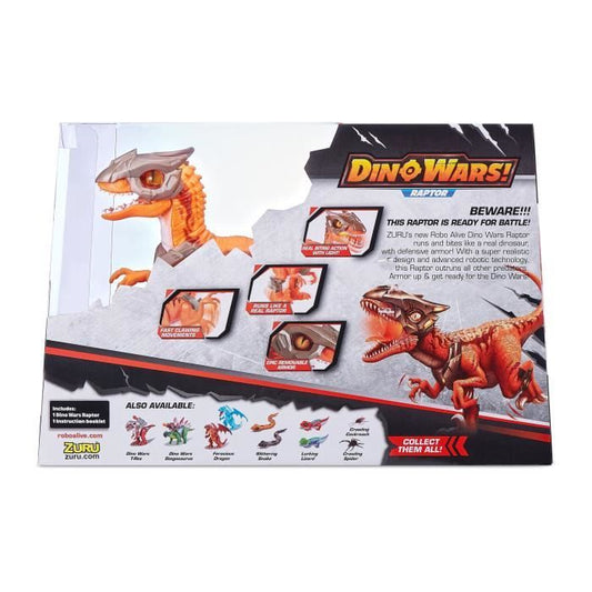 Robotic Toy - ZURU - Robo Alive Dino Wars Raptor - Armor, Light and Advanced Technology