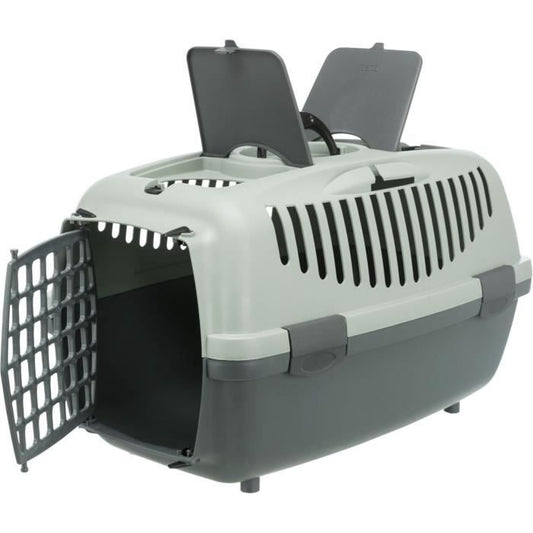 TRIXIE Capri 1 Transport Box - XS - 32 x 31 x 48 cm - Anthracite grey and green - For dogs