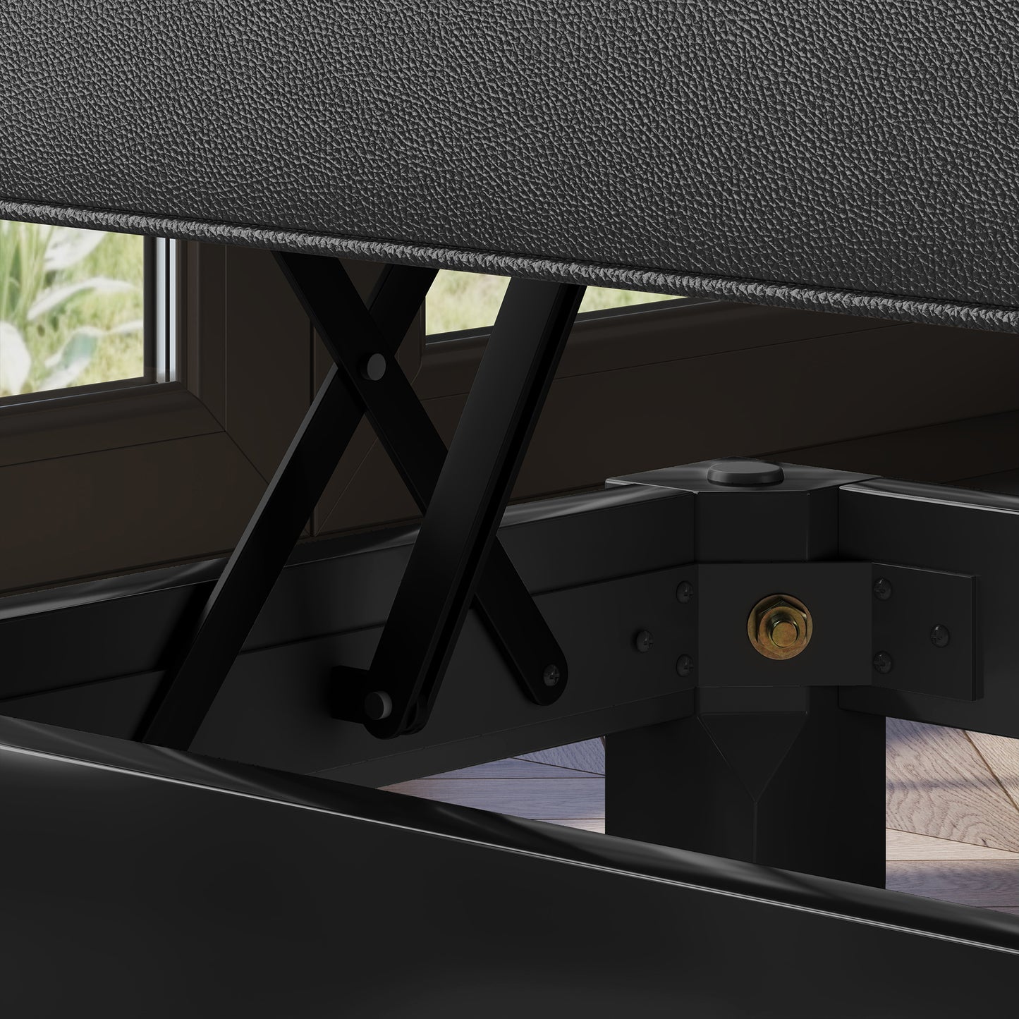 HOMCOM Klavierbank, Klavierhocker, Kunstleder, verstellbarer Doppelsitz, Stauraum, Schwarz