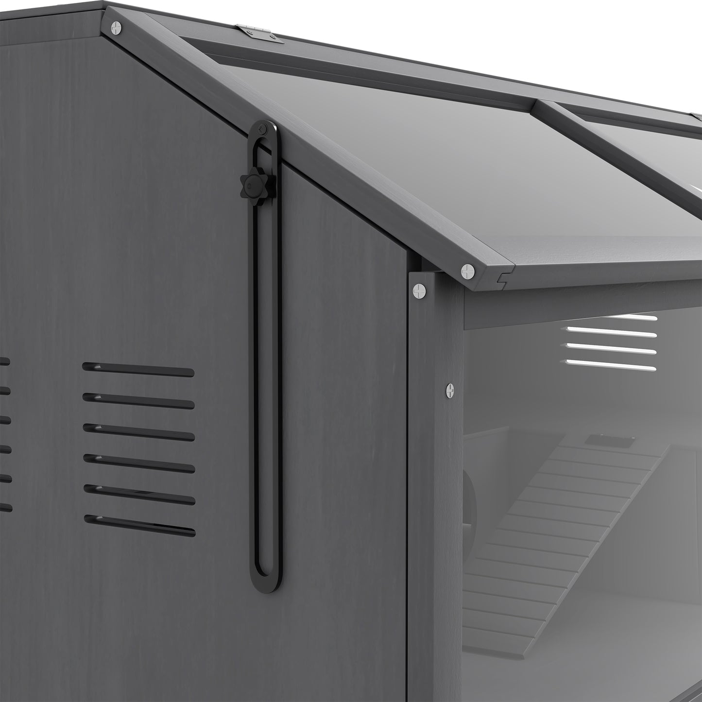 PawHut Kleintierkäfig Nagerkäfig, mit Zubehör, Tannenholz,100 cm x 52 cm x 50 cm, Grau