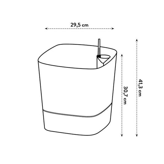 ELHO - Flowerpot - Greensense Aqua Care Square 30 - Charcoal Gray - Indoor/outdoor - Ø 29.5 x H 30.2 cm