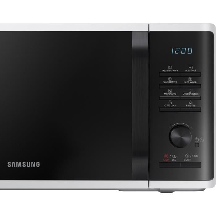Solo microwave 23L - Samsung - MS23K3555EW - White - Electronic control + button - Hold holder function
