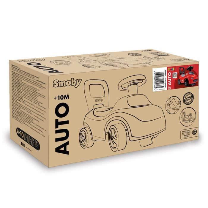 Smoby - 2 in 1 child carrier - Red car - Underseat storage + horn - From 10 months - Made in France