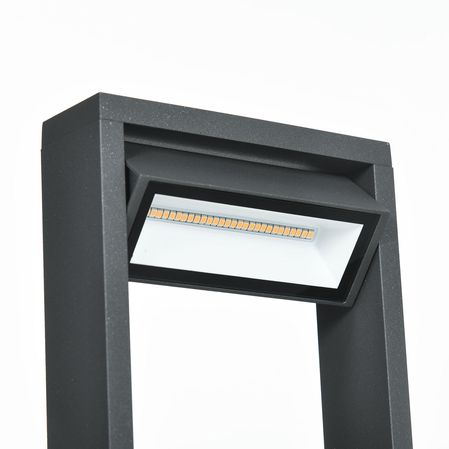 Outsunny Gartenlampe, Wegleuchte, Pfostenlicht mit LEDs, wetterbeständig, 16cm x 5cm x 90cm, Dunkelgrau