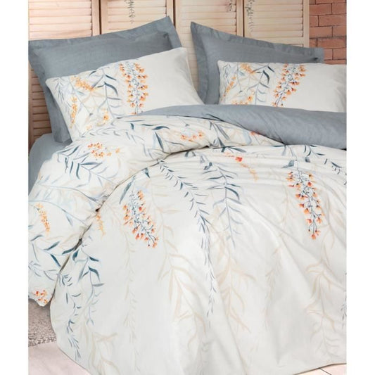 Bedding set - 1 duvet cover 220 x 240 cm + 2 pillowcases 60 x 60 cm - 100% cotton - Blue