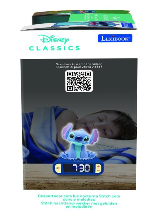 Digital alarm clock with 3D Stitch night light and sound effects