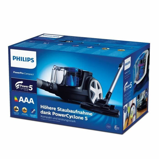 Bagless cylinder vacuum cleaner - PHILIPS FC9331/09 - 900 W - 1.5 L - Intense black and blue