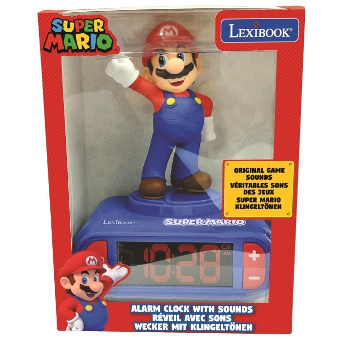 SUPER MARIO Night Light Alarm Clock Children's Room with Sound Effects