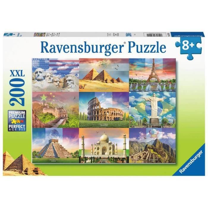 Children's Puzzle 200 p XXL - The monuments of the world - Ages 8 - 13290 - Ravensburger