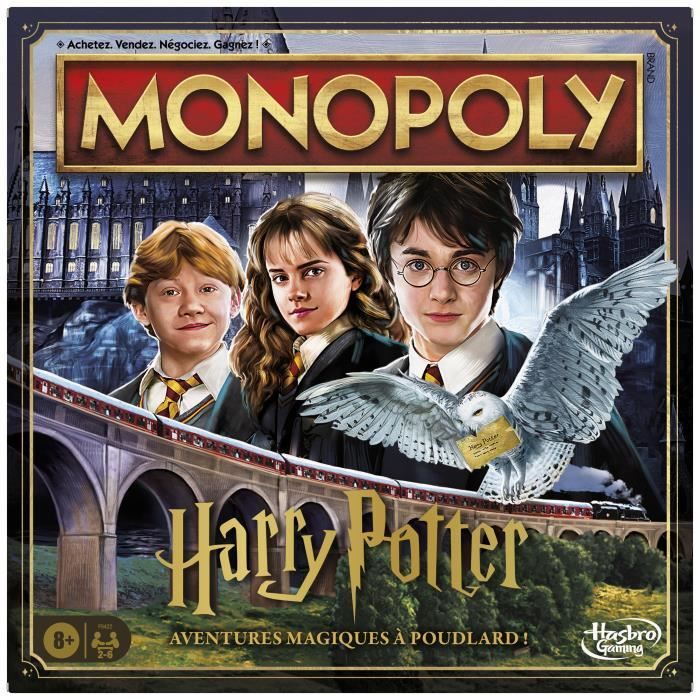 Monopoly Harry Potter Edition, Board Game, Magical Adventures at Hogwarts, Ages 8, 2 to 6 Players