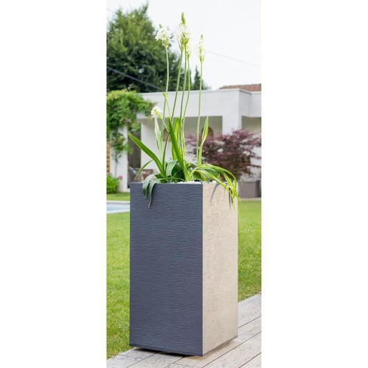 Eda High Square Flower Graphit - 39.5 x 39.5 x H 80 cm - 31 L - Anthracite gray