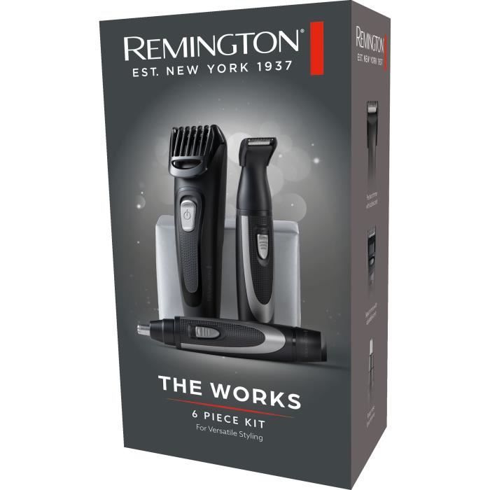 Beard Kit - REMINGTON - The Works - Self-sharpening trimmer - Adjustable comb - 45 min autonomy - USB
