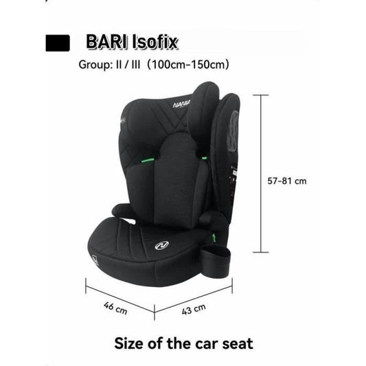 Isofix car seat - NANIA - BARI - Group 2/3 - I-size - Black