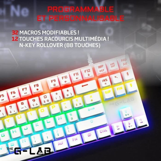 Player keyboard - The G -LAB - Keyz -Mercury -W/FR - Mechanics - TKL - White