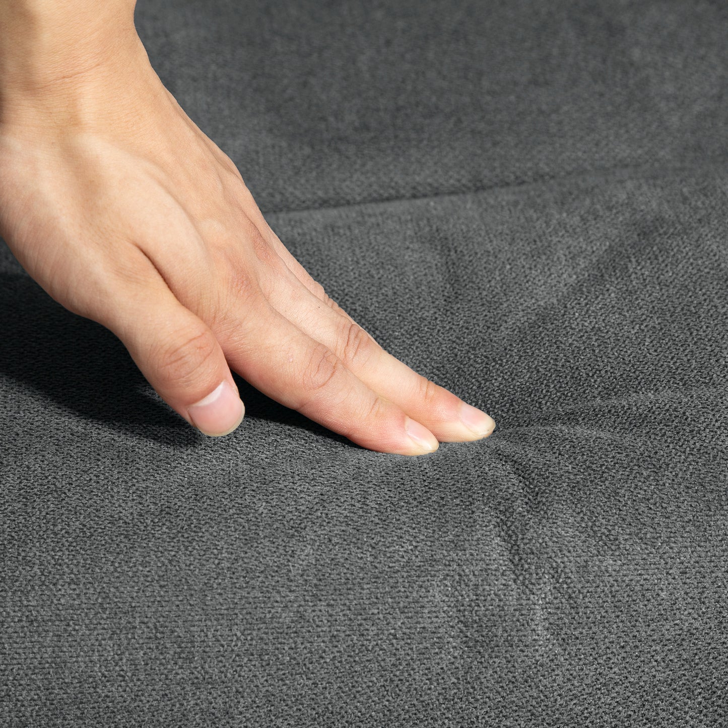 HOMCOM Relaxsessel mit Hocker, verstellbare Rückenlehne, Samtoptik, bis 150 kg, Anthrazit