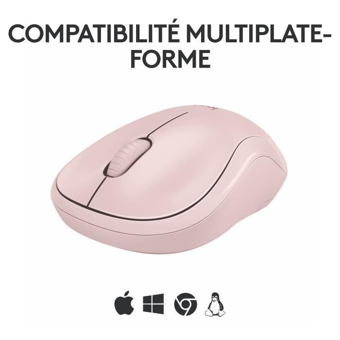 Logitech M240 mouse bluetooth, wireless, compact, portable, fluid monitoring - pink