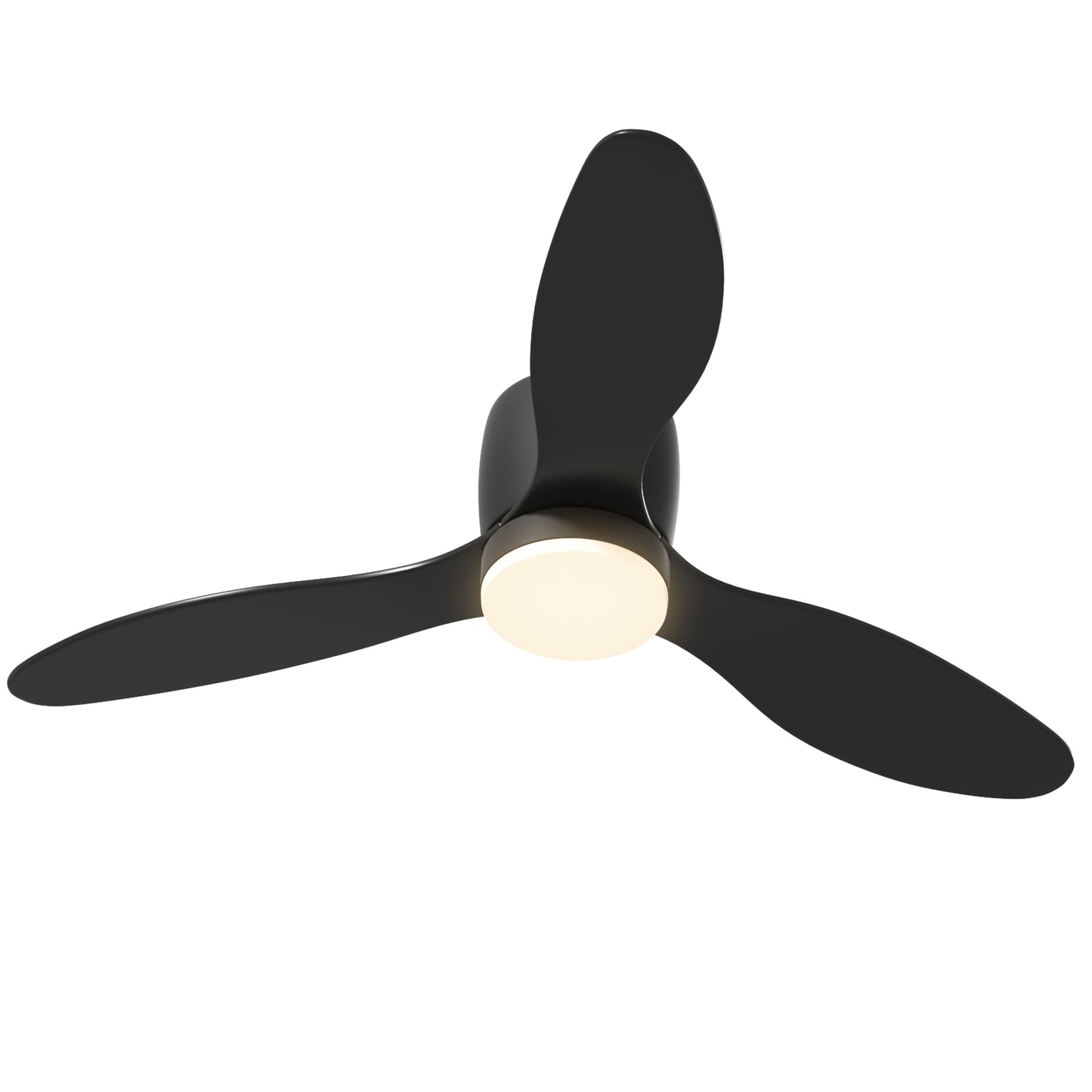 HOMCOM Deckenventilator mit Lampe und Fernbedienung, 3 Lichtfarben, 6 Geschwindigkeiten, Einstellbare Helligkeit, Schwarz