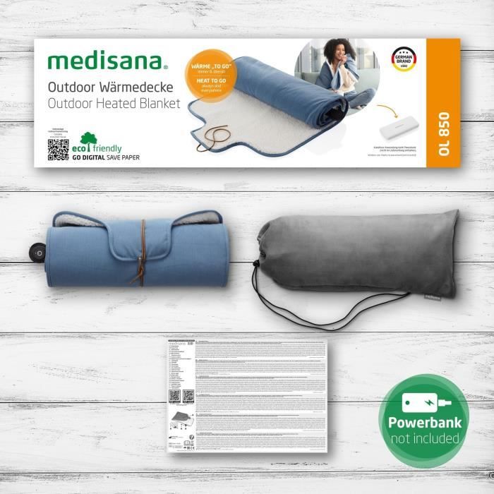 Wireless outdoor heating blanket - MEDISANA - OL 850 - 10 W - Blue
