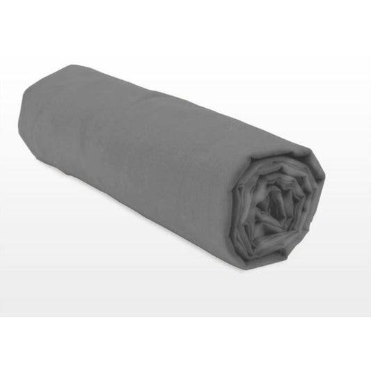 Fitted sheet - HOME LINGE PASSION - HP71770 - 160 x 200 cm + 30 cm bonnet - Microfiber - 82 g - Anthracite gray