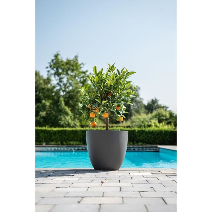 Flowerpot - GARDEN ID - Phoenix Anthracite - 38 x 34 cm - 100% Recycled and Recyclable - Frost and UV Resistant - For Outdoors