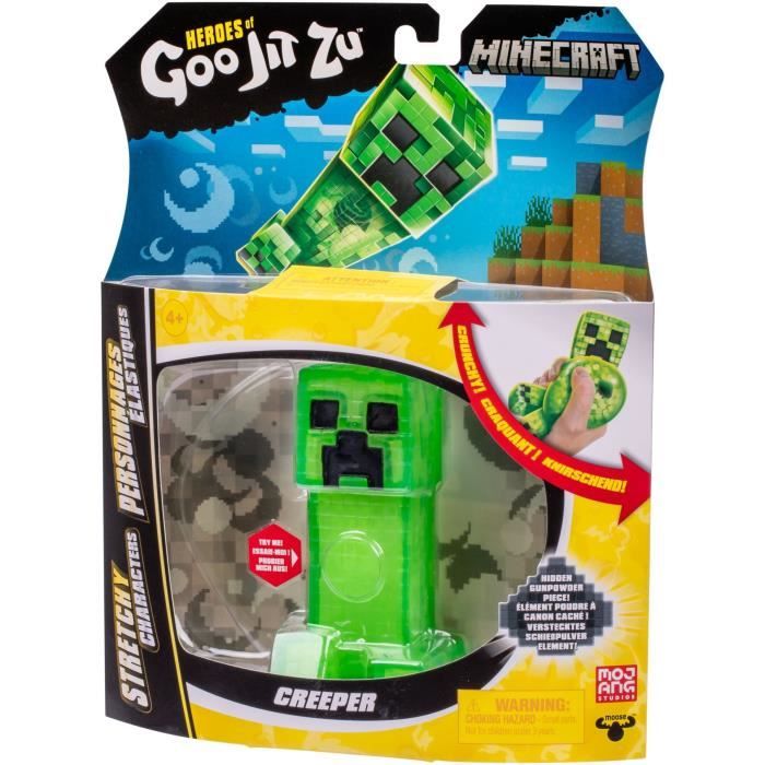 Stretchy Figure - GOO JIT ZU - Minecraft Creeper - 11 cm - Elastic Texture - 3x Stretchy